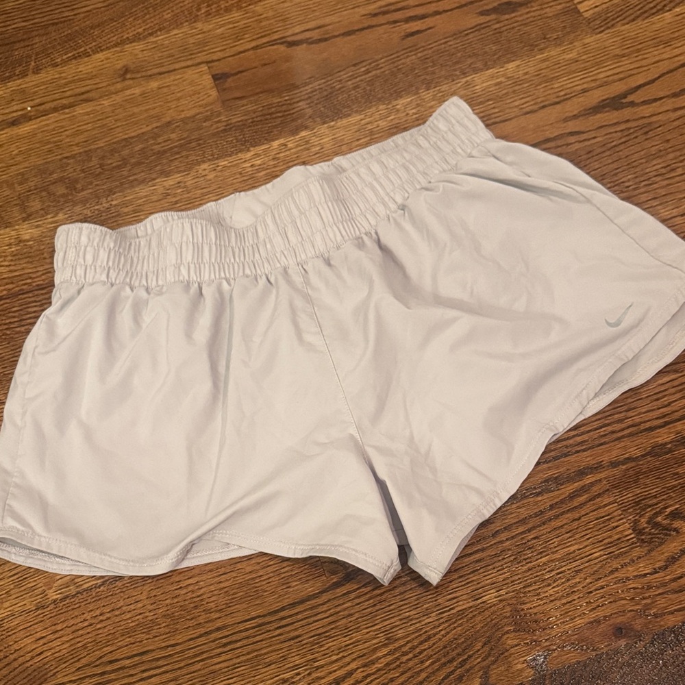 Nike Women's Light White Athletic Shorts with Elastic Waist - Picture 1 of 2